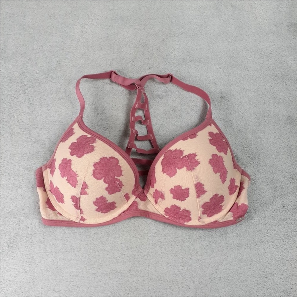 VS Pink Lightly Lined Caged Racer Back Bra 36D